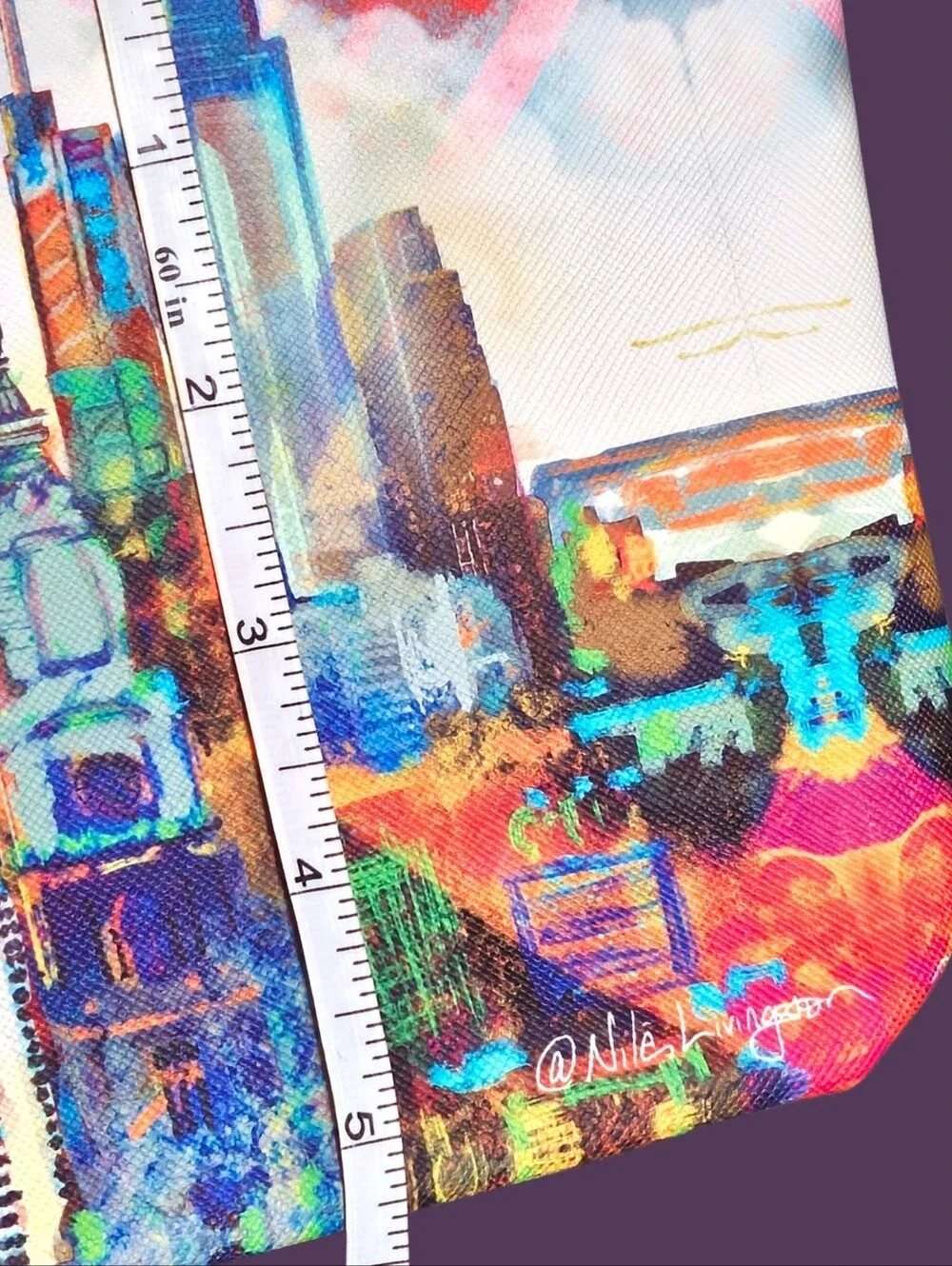 Nile Livingston Mural Arts Philadelphia Skyline Zip Pouch New - Picture 6 of 8